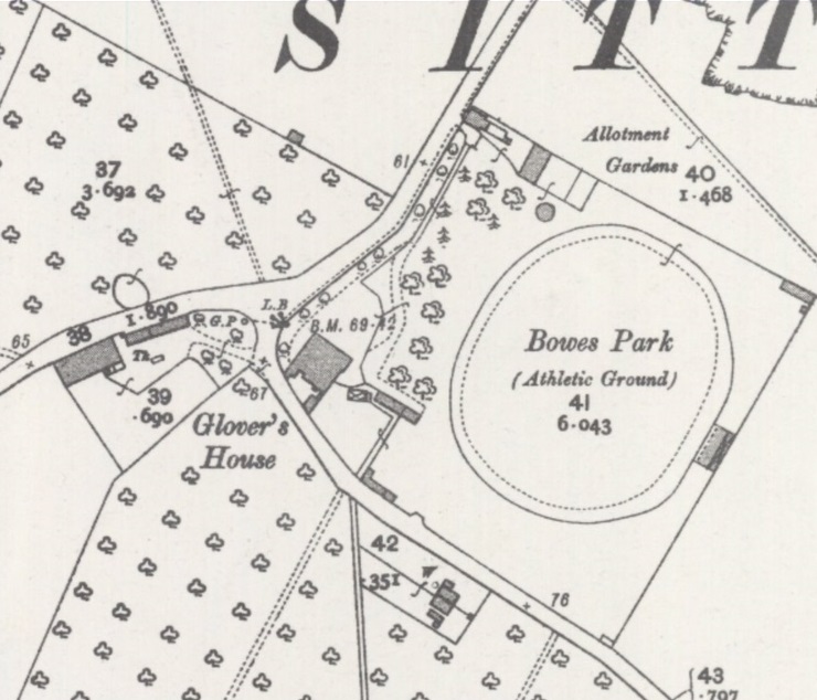 Sittingbourne - Bowes Park : Map credit National Library of Scotland